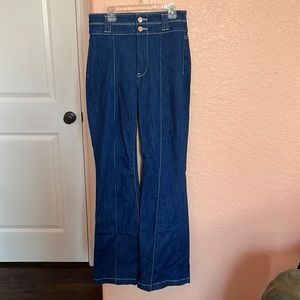 High waisted wide leg jeans